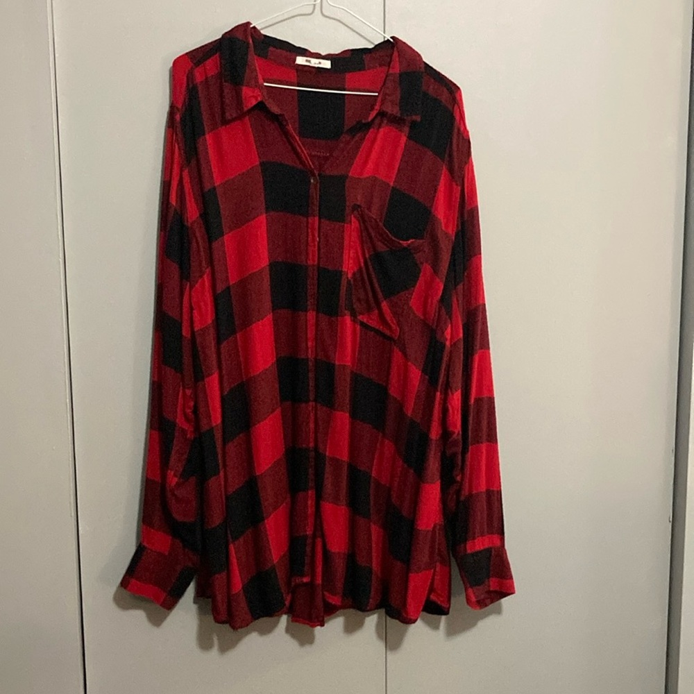 Women's Maurices Buffalo Plaid tunic long Shirt